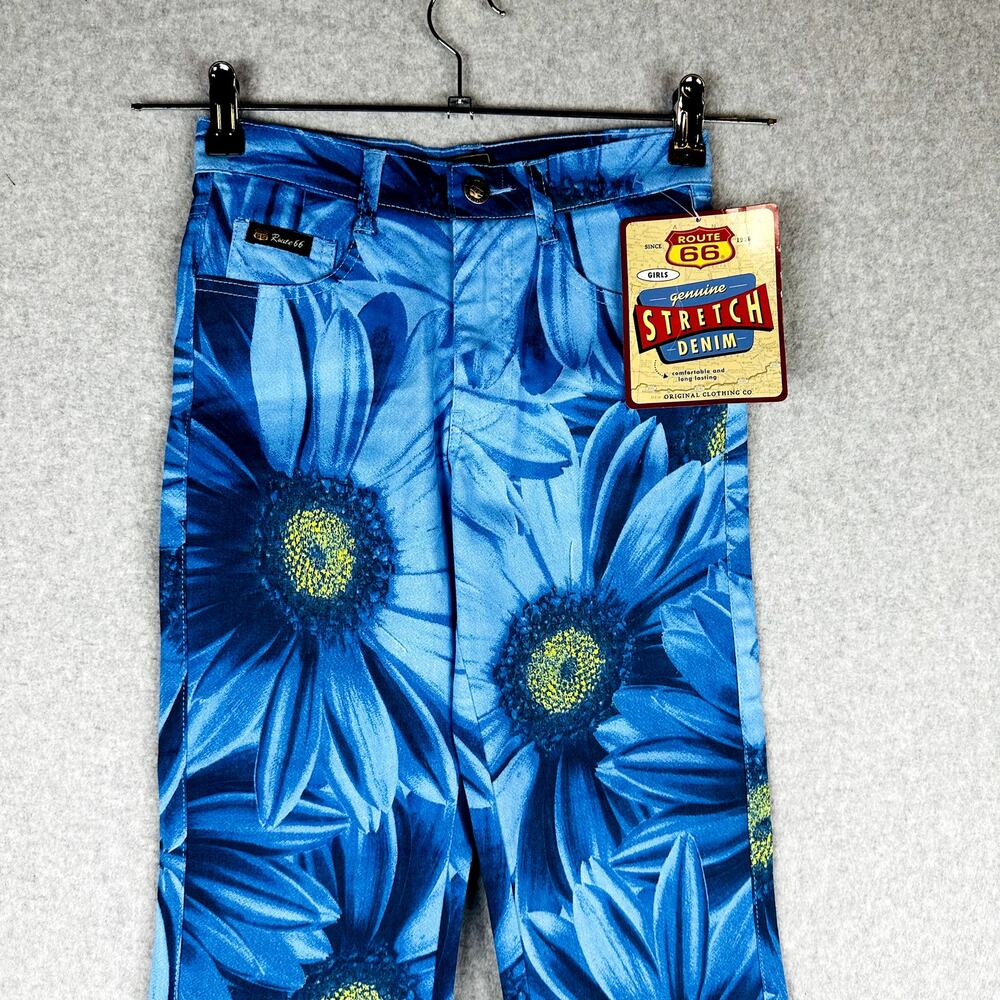 New Route 66 Girls Sz 8 Bootcut Jeans Floral‎ Stretch Pockets NWT - Picture 4 of 7